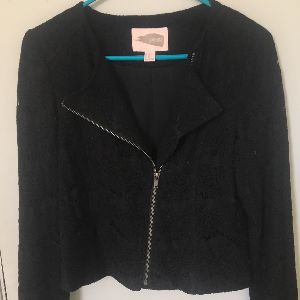 Forever21 Asymmetrical Lace Blazer